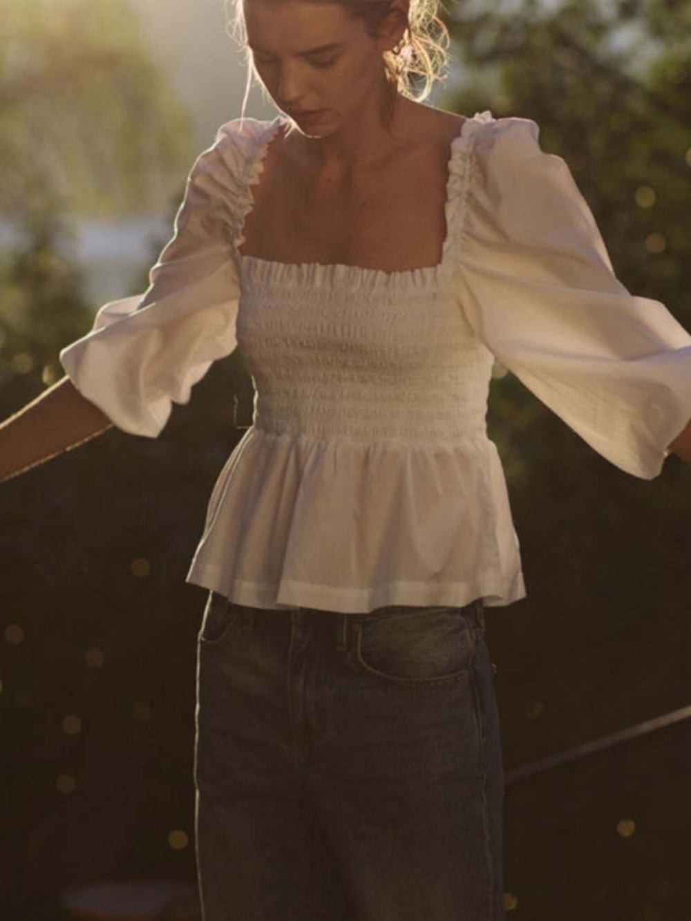 NWT Trovata Birds of Paradis Alize Peasant Blouse Size Medium